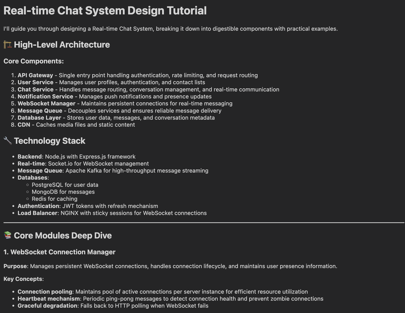 Comprehensive system design guide generated by AI Tutor